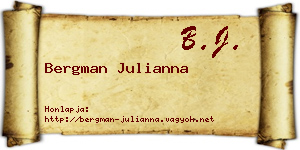 Bergman Julianna névjegykártya